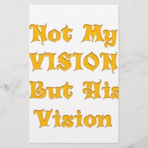 Glaubensbasierte Textkunst: Nicht meine Vision, so Briefpapier