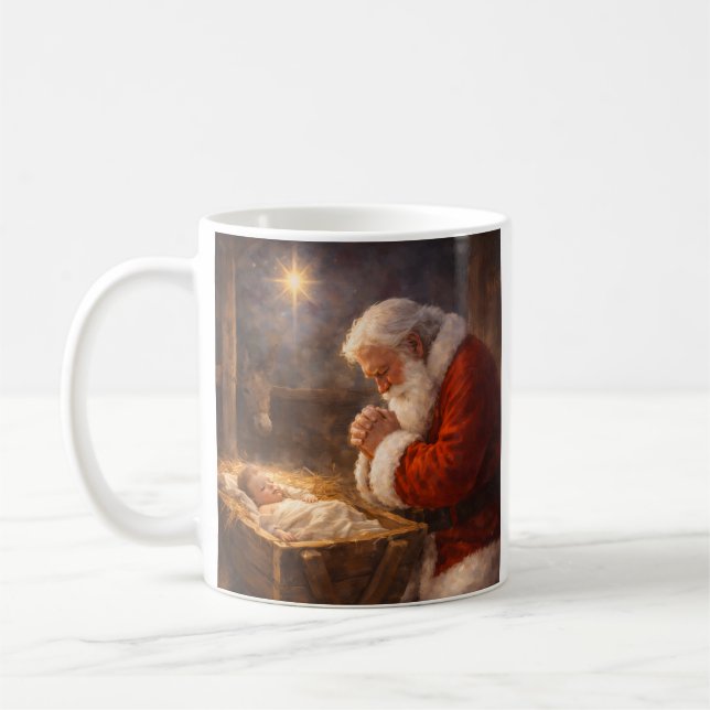 Glaubensbasierter Weihnachtskaffeebecher - Santa J Kaffeetasse (Links)