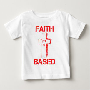 Glaubensbasiertes Kreuz und Herz Baby T-shirt