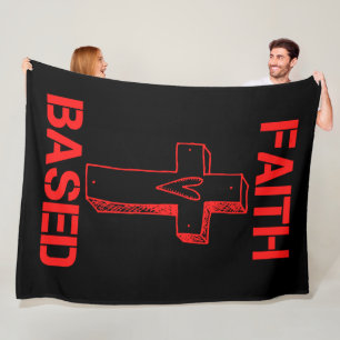 Glaubensbasiertes Kreuz und Herz Fleecedecke