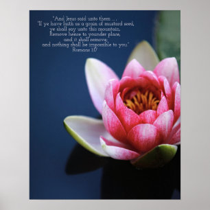 Glaubensbibelvers inspirierender Wasserlilien Poster
