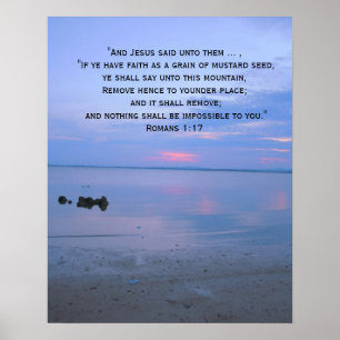 Glaubensbibelvers inspirierendes Ozeanposter Poster