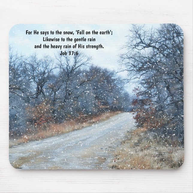 Glaubensbibelvers Schneemausepad Mousepad (Vorne)