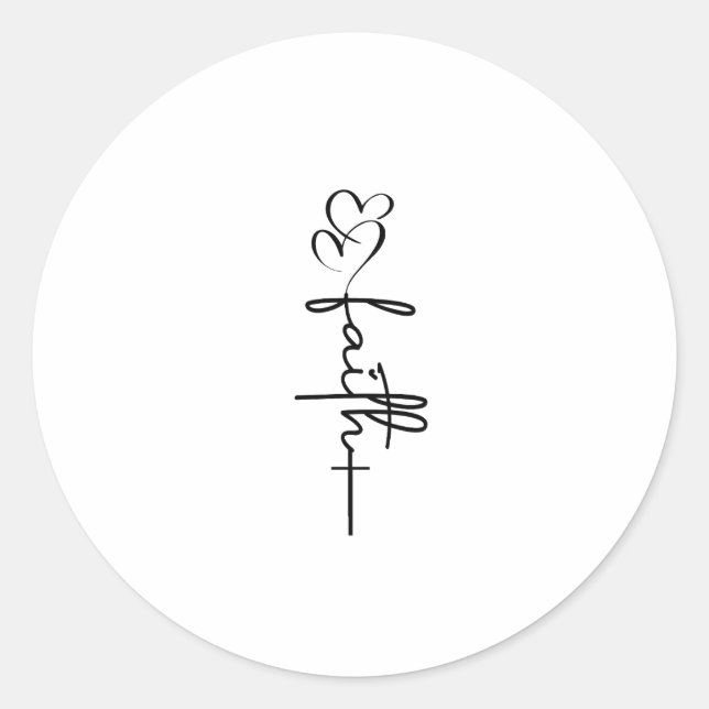 Glaubensherz und Christliches Glaubensdesign Runder Aufkleber (Vorderseite)