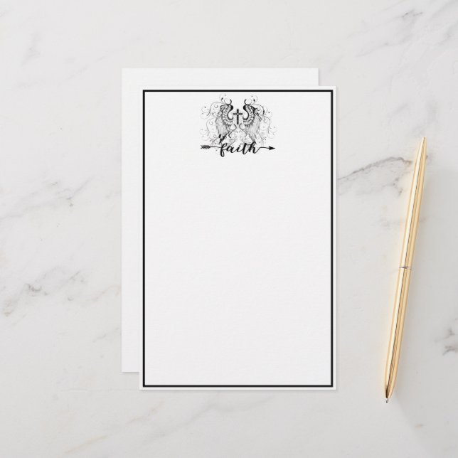 Glaubenskreuz Briefpapier (Vorderseite/Rückseite Beispiel)