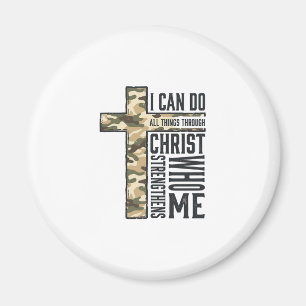 Glaubenskreuz Ich kann alle Dinge christliches Shi Magnet