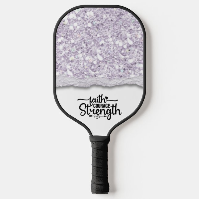 Glaubensstärke Inspirationsquelle Zitat Pickleball Schläger (Vorderseite)