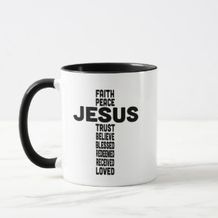 Glaubensstichtum: Christliches Schwarz Tasse