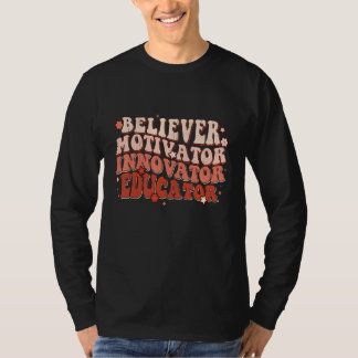 Gläubiger Motivator Innovator Erzieher Retro-Lehre T-Shirt