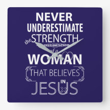 Glaubt an Jesus-Wand-Uhr-christliche Frau