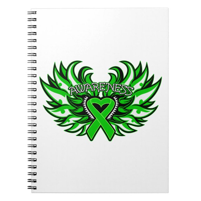 Glaucoma Awareness Heart Wings Notizblock (Vorderseite)
