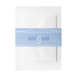 Glaucous Blue Watercolor String Lights Einladungsbanderole