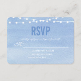 Glaucous Blue Watercolor String Lights UAWG RSVP Karte