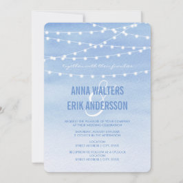 Glaucous Watercolor String Lights Einladung