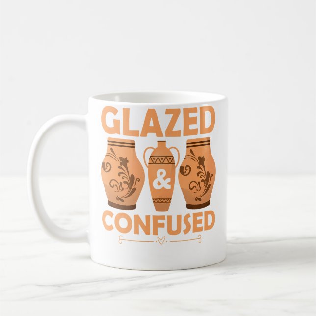 Glazed  Confused Ceramics Artist Pottery Kaffeetasse (Links)