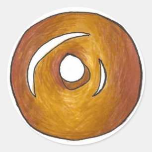 Glazed Donut Doughnut Frühstück Junk Food Pastry Runder Aufkleber