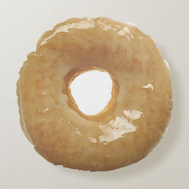 Glazed Donut Pastry Round Cake Rundes Kissen (Vorderseite)