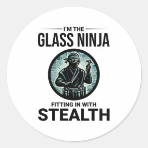 Glazier Fensterglas Fitter Ninja Runder Aufkleber