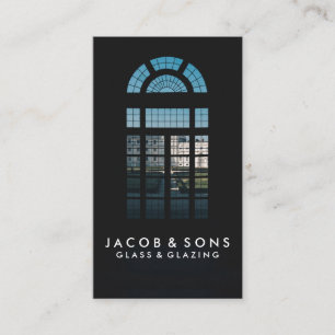 Glazier Glazing Glass Work Business Card Visitenkarte