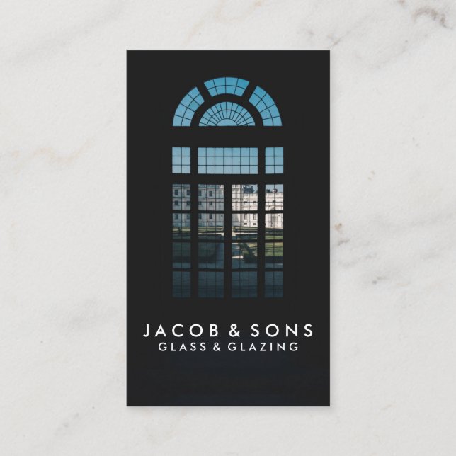 Glazier Glazing Glass Work Business Card Visitenkarte (Vorderseite)