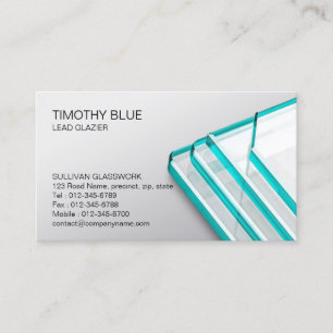 Glazier Glazing Glass Work Business Card Visitenkarte
