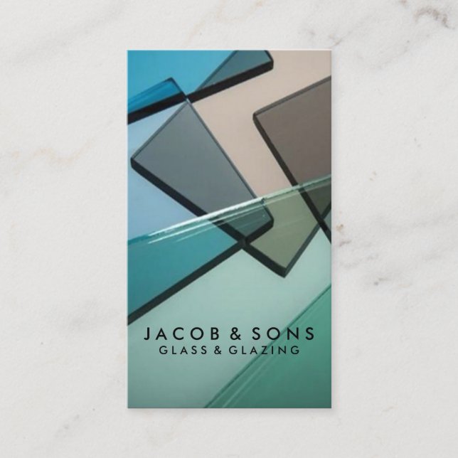 Glazier Glazing Glass Work Business Card Visitenkarte (Vorderseite)