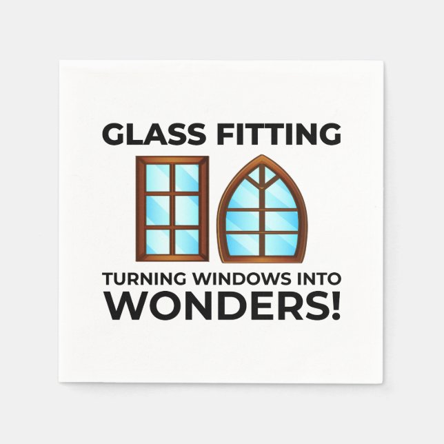 Glazier Window Glass Fitter Fitter Glas Serviette (Vorderseite)
