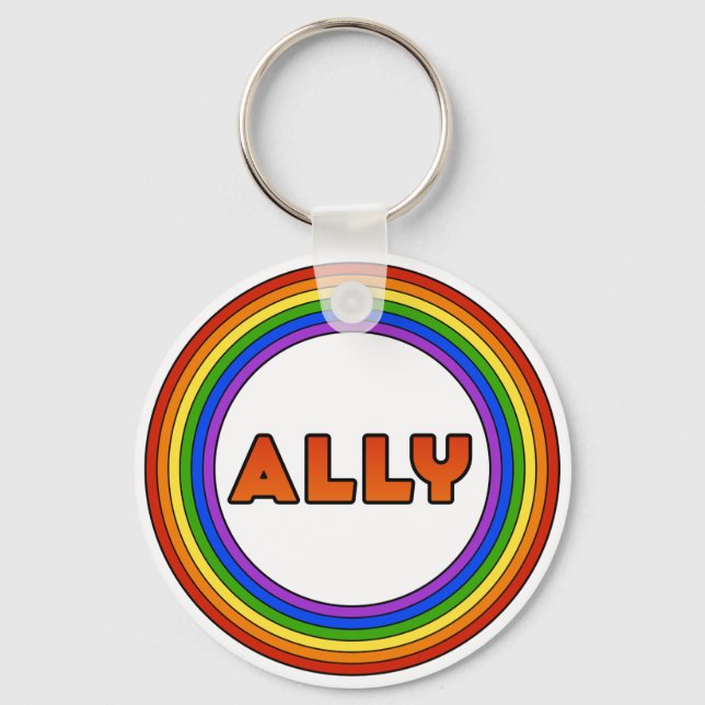 GLBT Ally Schlüsselanhänger (Button Style) (Vorderseite)