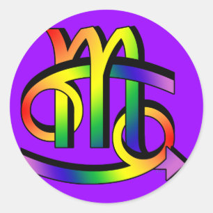 GLBT Cancer & Scorpio Runder Aufkleber