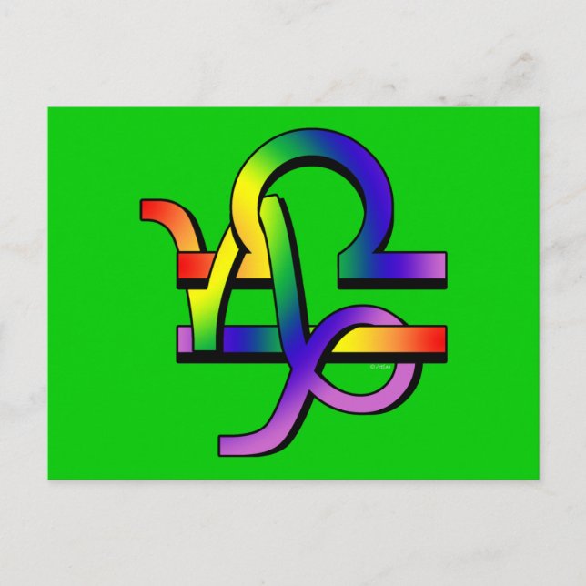 GLBT Capricorn & Libra Postkarte (Vorderseite)