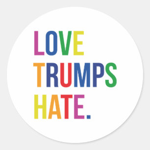 GLBT Liebe-Trumpf-Hass Runder Aufkleber