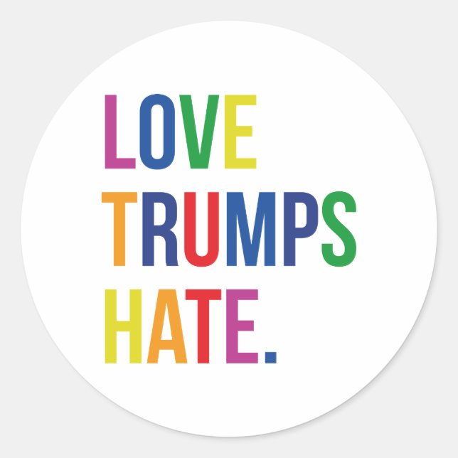GLBT Liebe Trumps Hate Runder Aufkleber (Vorderseite)