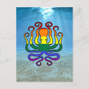 GLBT Pride Octopus Postkarte