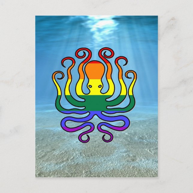 GLBT Pride Octopus Postkarte (Vorderseite)