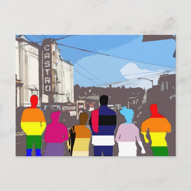 GLBT Pride People in Castro #2 Postkarte (Vorderseite)