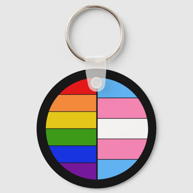 GLBT Solidarity Keychain (Button Style) Schlüsselanhänger (Vorderseite)