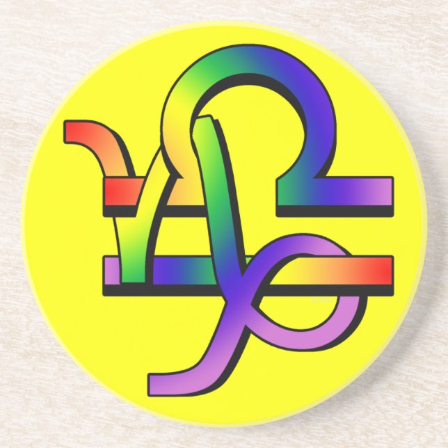 GLBT Steinbock u. Waage Untersetzer (Vorne)