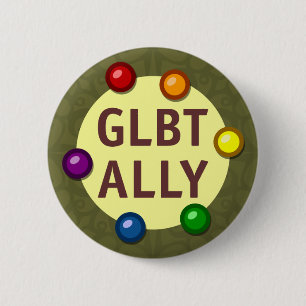 GLBT Verbündet-Flitter-runder Knopf Button