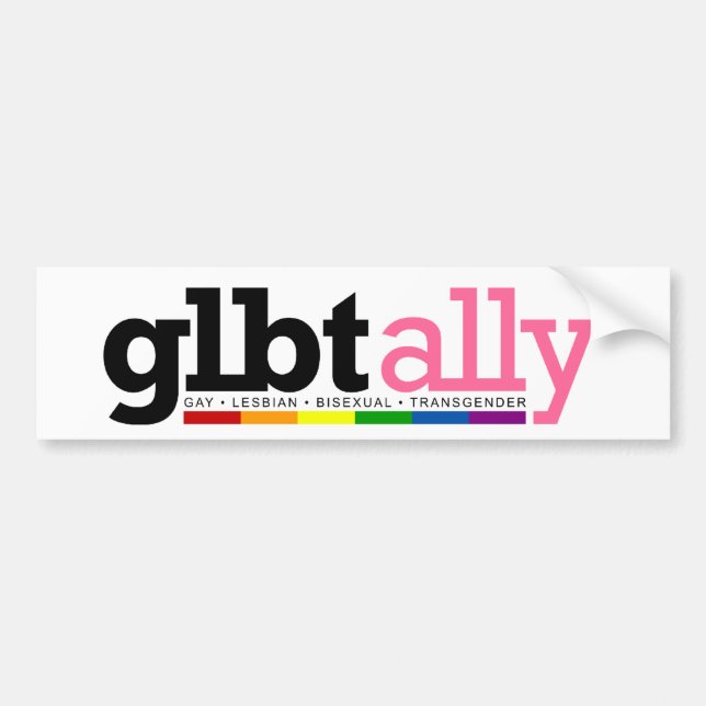 GLBT Verbündet-Weiß-Autoaufkleber Autoaufkleber (Vorne)
