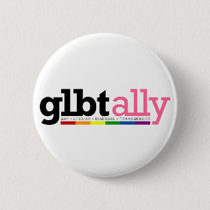 GLBT Verbündet-Weiß-Knopf Button