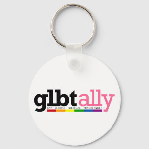 GLBT Verbündet-Weiß-Schlüsselanhänger Schlüsselanhänger