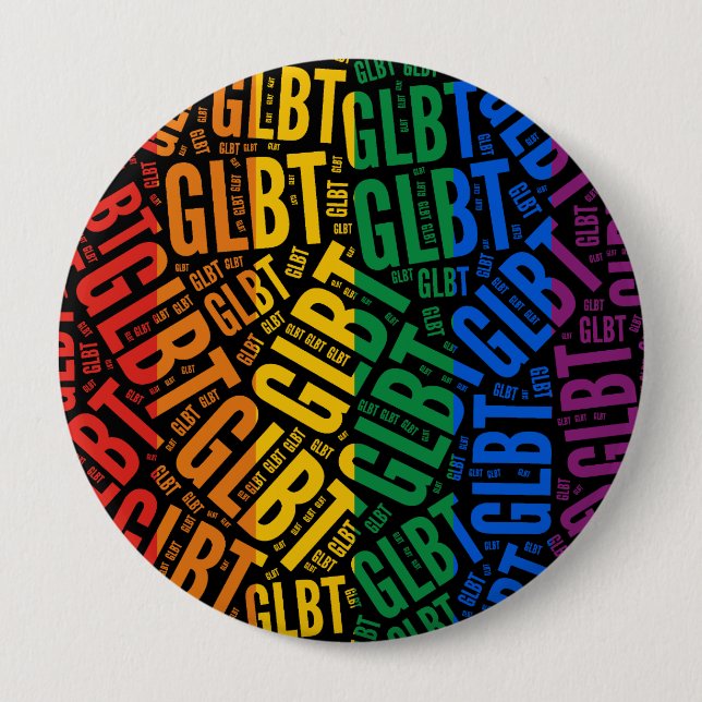 GLBT WORD PATTERN FARBE -.pnng Button (Vorderseite)