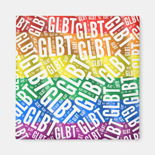 GLBT WORT-MUSTER-WEISS - .PNG MAGNET