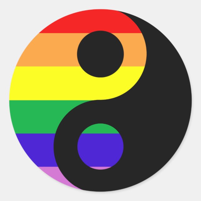 GLBT Yin Yang Runder Aufkleber (Vorderseite)