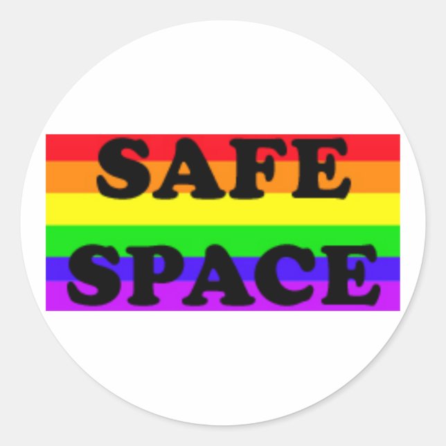 GLBTQA Safe Space Runder Aufkleber (Vorderseite)