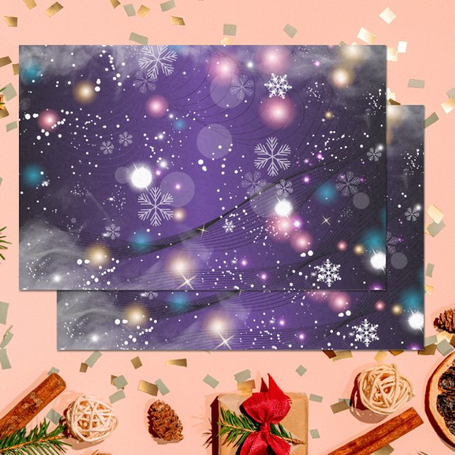 Gleaming Dreamy Lila Weihnachten Winter Wunderland Seidenpapier (Von Creator hochgeladen)