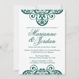Gleaming Emerald Green Verziert Wedding Einladunge Einladung