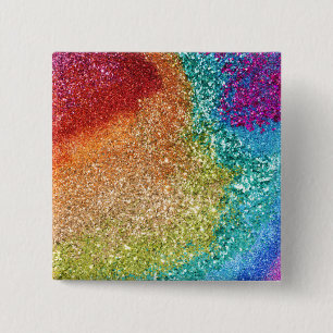 Gleaming Rainbow Glitzer Swirl Button