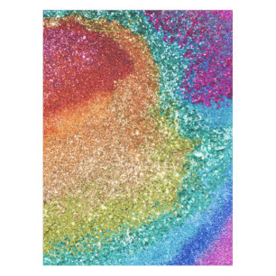 Gleaming Rainbow Glitzer Swirl Tischdecke