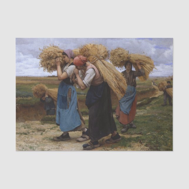 Gleaners von Julien Dupre Seidenpapier (Vorderseite)